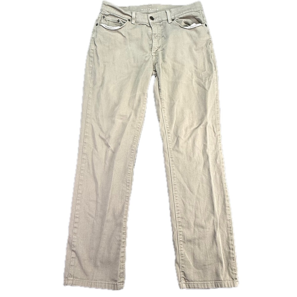 Mott & Bow Mercer Jeans Mens 33x32 Green Straight Leg Stretch Twill Denim Pants